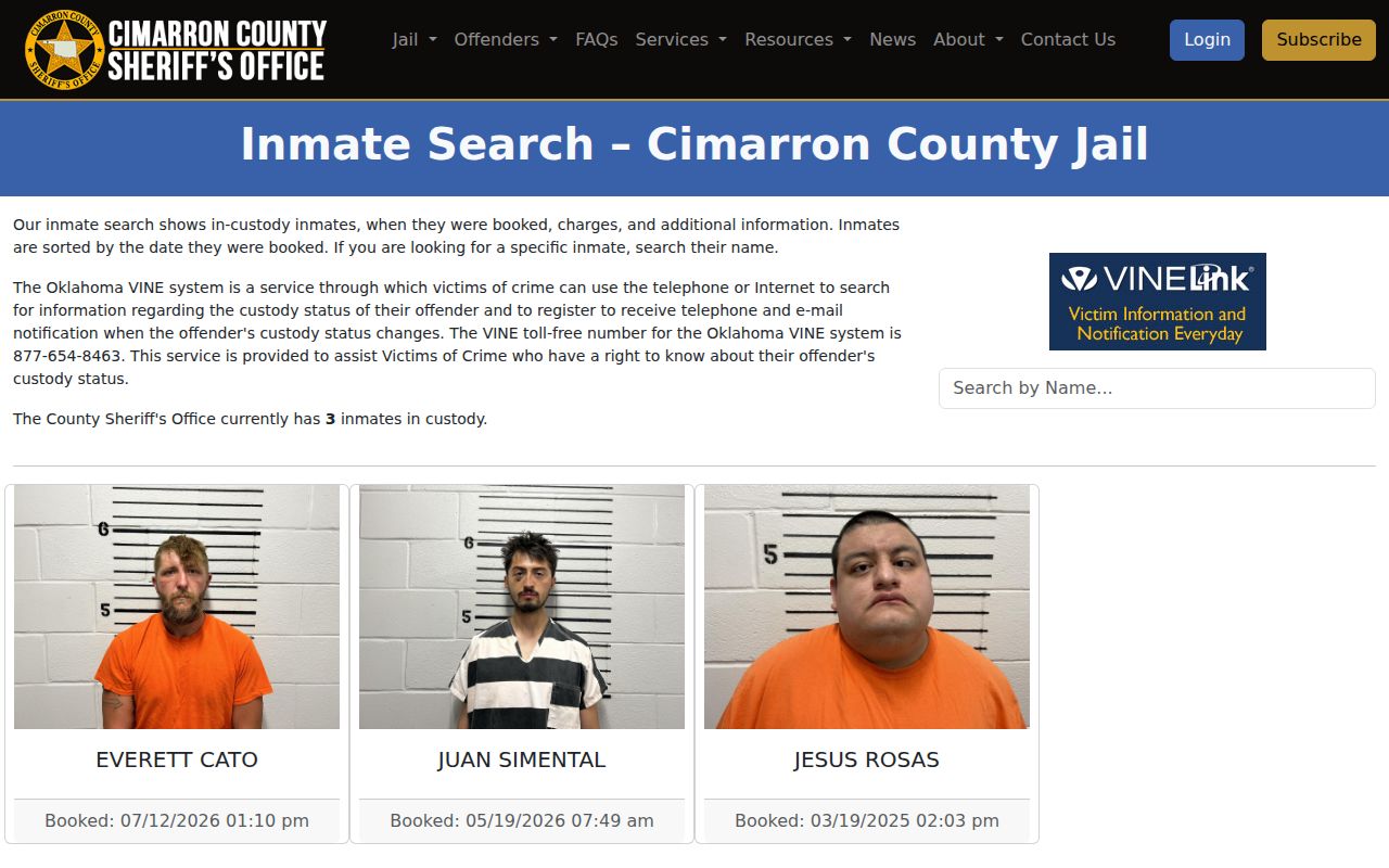 Cimarron County current roster and released or transferred warning